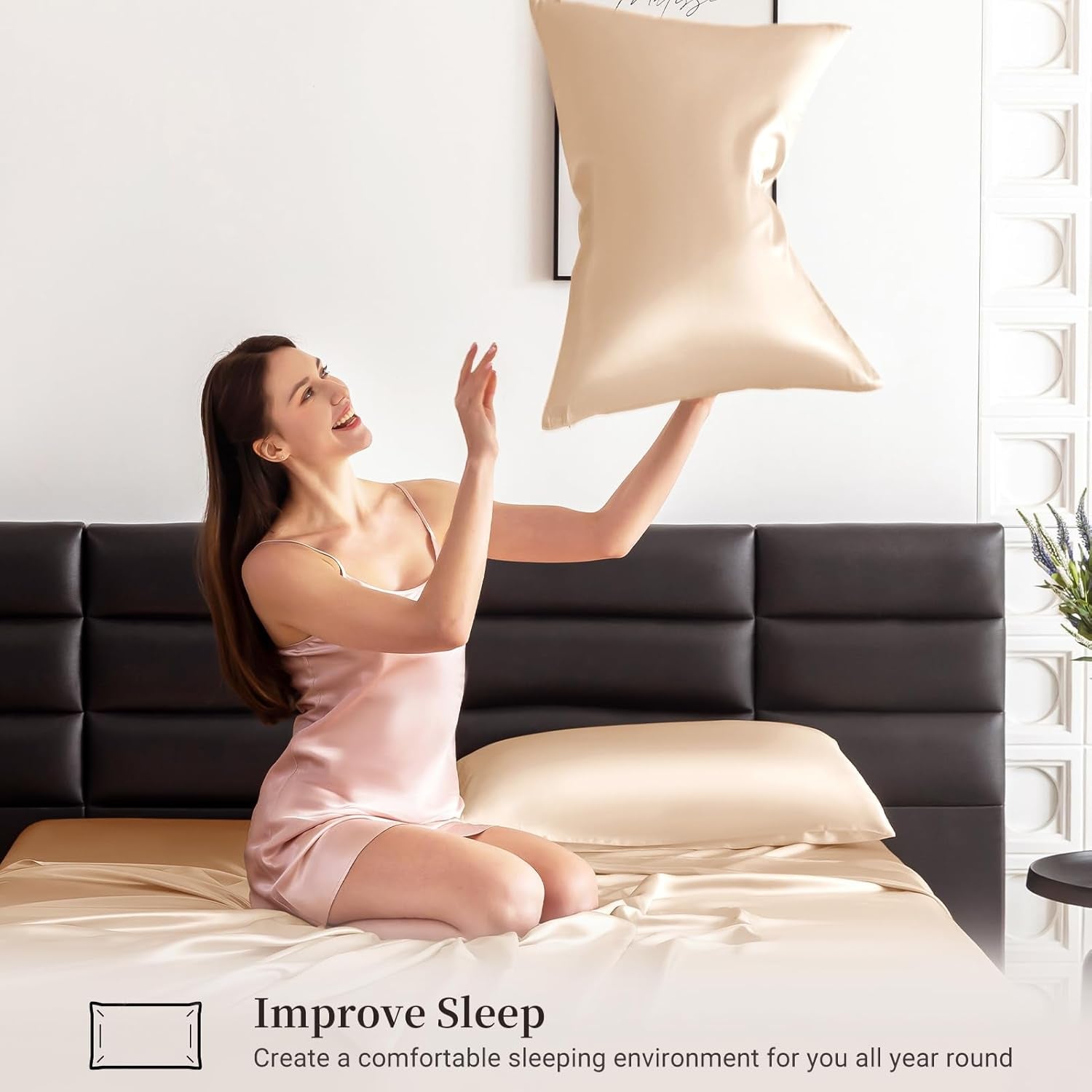 GlowLine Pro™ Beauty Sleep Silk Pillowcase (22 Momme Pure Mulberry Silk)