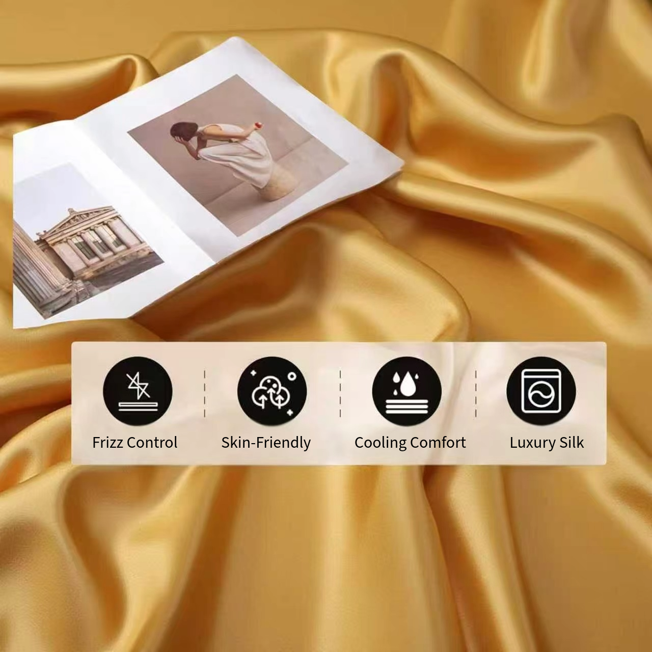 🌙 GlowLine Pro™ Beauty Sleep Silk Pillowcase (22 Momme Pure Mulberry Silk)